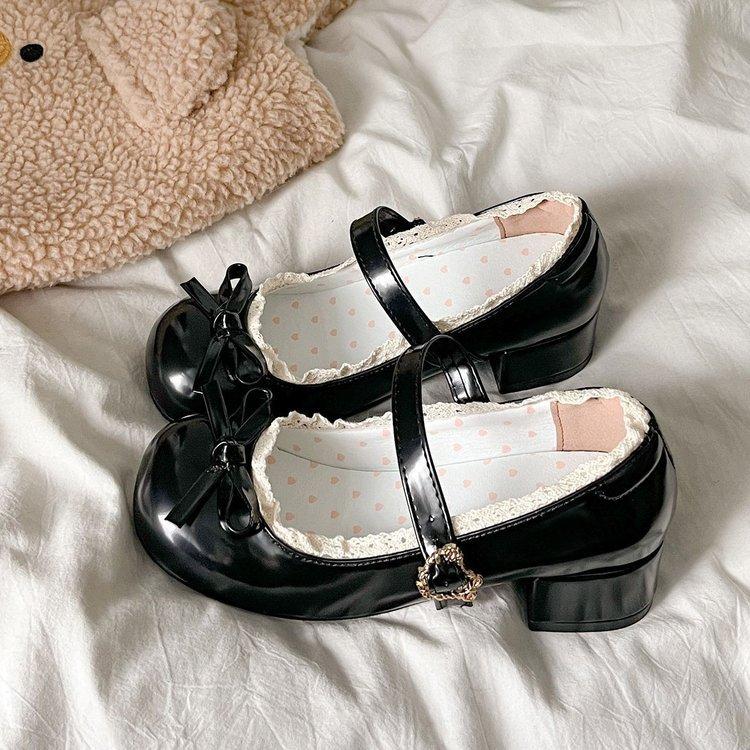 Sweet sister Japanese Lolita Mary Jane leather shoes women's 2026 new versatile light mouth bow single shoes shoes versatile