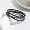 Unisex Handwoven Multi-Layer PU Leather Bracelet With Metal Accents Minimalist Fashion Accessory Daily Wear