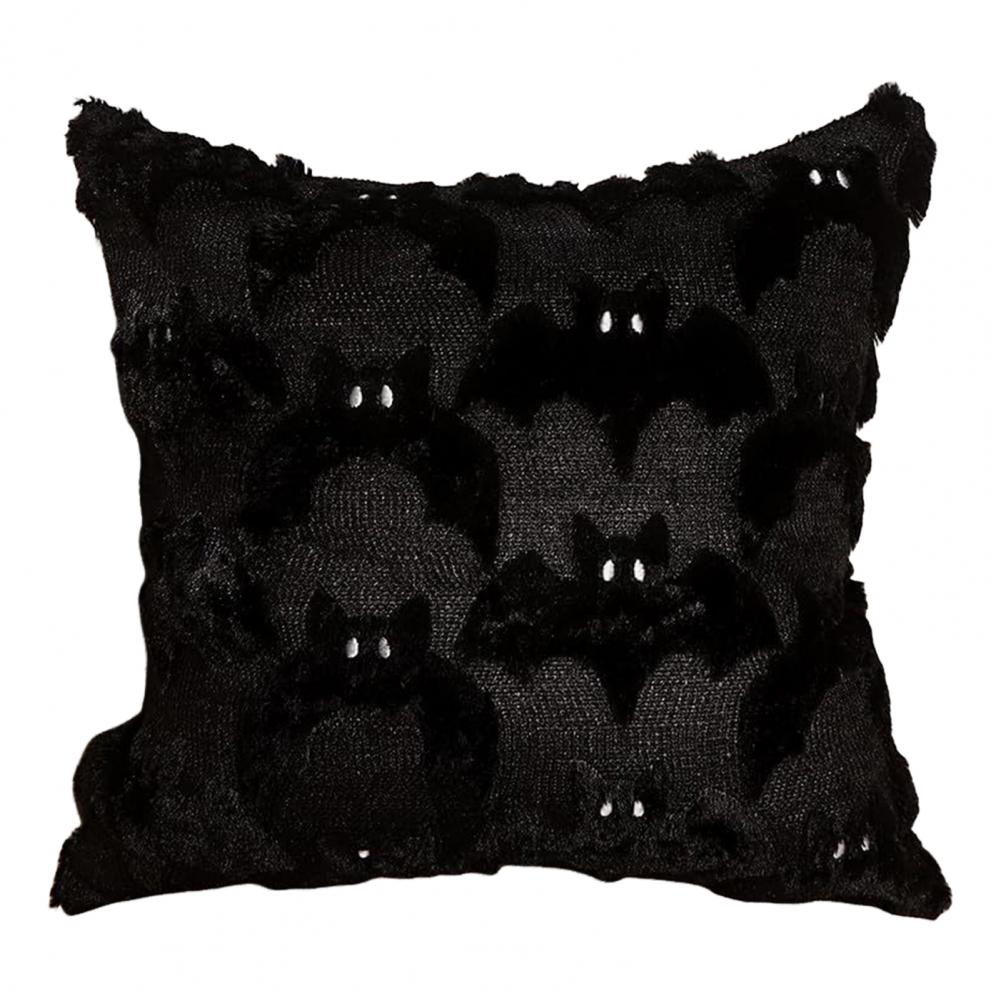 Easy To Use Pillow Cover Soft Plush Pillowcase Spooky Halloween Pillow Cover Set Ghost Bat Plush Throw Pillow for Home for Room