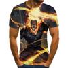 2023 Summer New Cross-border New, Men's and Women's Trend Casual, Ghost Rider Digital Printing 3D Short-sleeved T-shirt