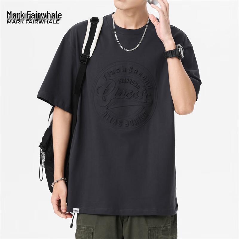 MARK FAIRWHALE Men's Pure Cotton Crew Neck T-Shirt
