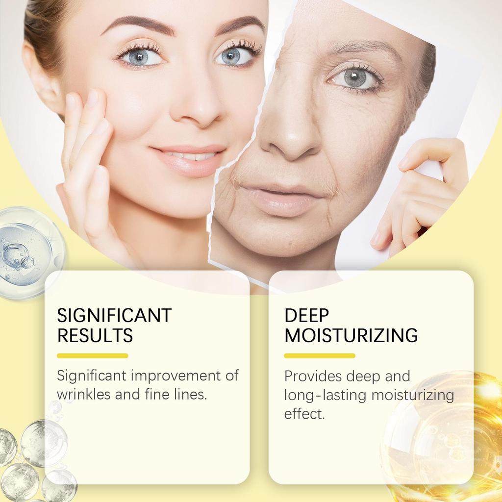 West&Month 24K Gold Anti-Wrinkle Serum 30ml Hyaluronic Acid Serum Reduces Wrinkles, Firms and Tightens Nourishes and Hydrates Facial Skin