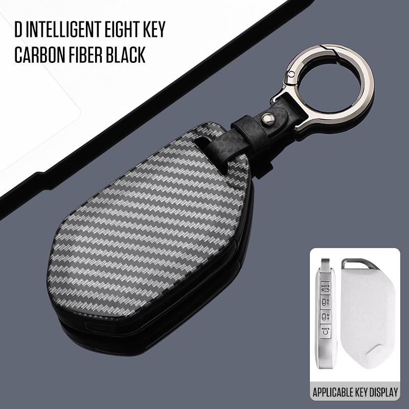 Coque de protection de clé de voiture Style Carbone ABS à 9 Boutons pour Clé Intelligente à Distance Kia EV9 EV6 EV5 2024 2025