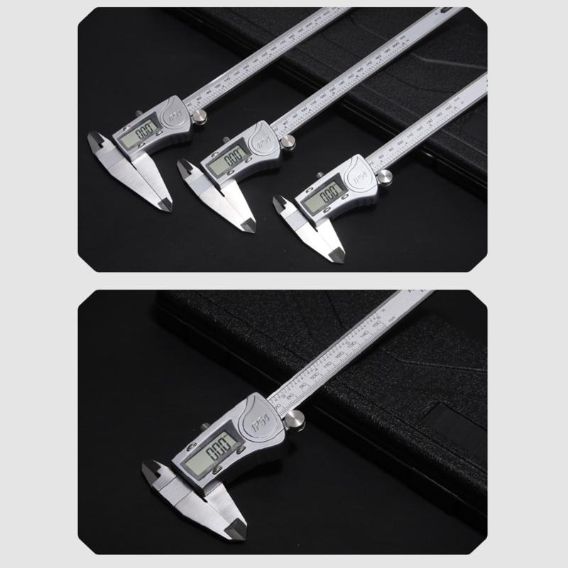 Professional Electronic Vernier Caliper Stainless Steel Body Double Unit Conversion Clear LCD Screen 0.01mm Resolution