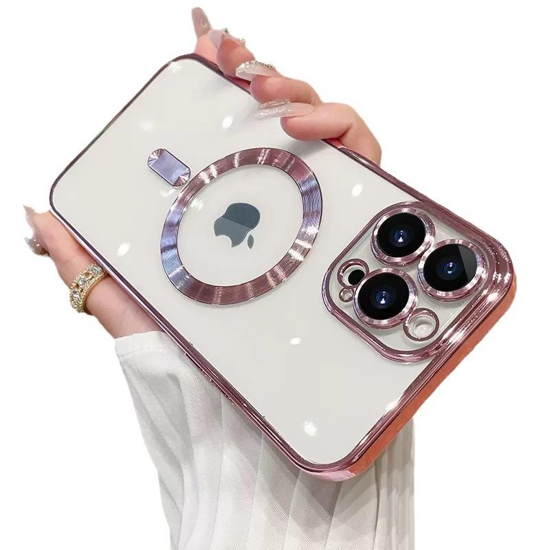 Electroplated Magnetic CD Texture Is Suitable for Apple 16promax Phone Cases with Tails and IPhone16E Soft Case Covers 15