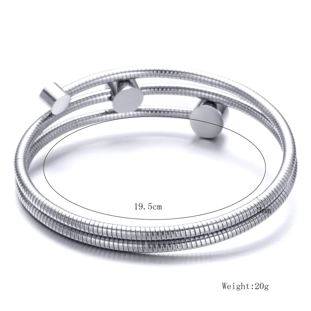 Nowa moda prosta inkrustowana cyrkonia Sanyuan Bevel tytanowa stalowa bransoletka z łańcuszkiem w kształcie kości węża dla kobiet