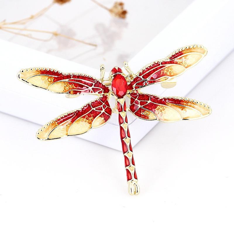 Fashion Crystal Vintage Dragonfly Brooch Large Insect Brooches for Women Pins Wedding Jewelry Accessories