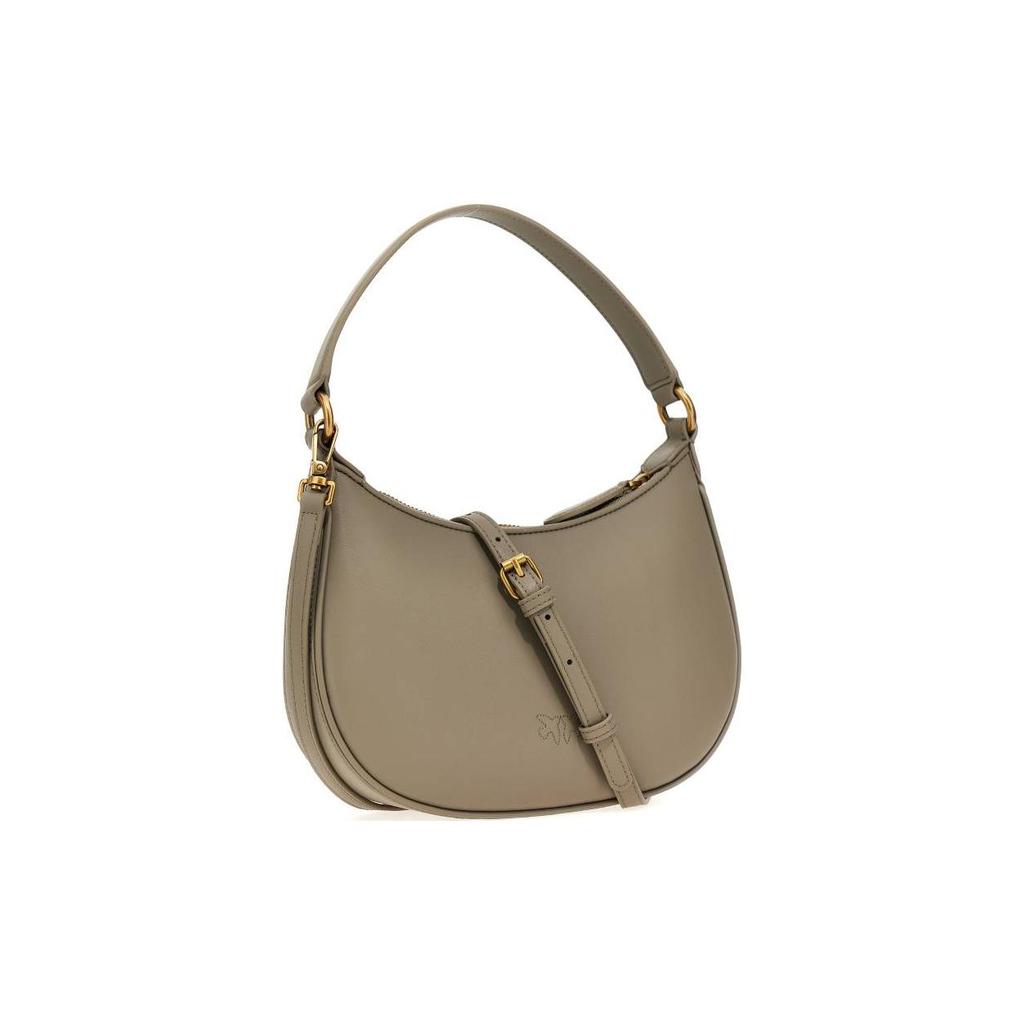 New PINKO Half Moon Series Calfskin Handbag, Shoulder Bag Women's Beige 101523-A0F1-I68Q