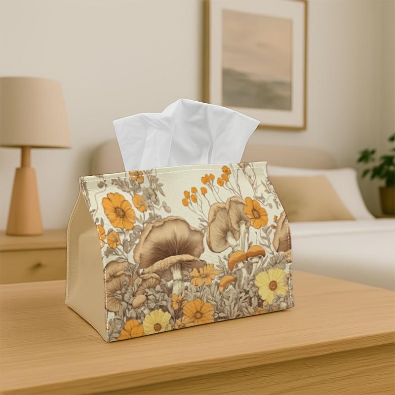 1pc Mushroom Floral Tissue Holder - Nature & Vintage Style, 17.02*25.91 Cm, Perfect for Kitchen, Living Room, Bedroom, Bathroom - Holiday Decoration,