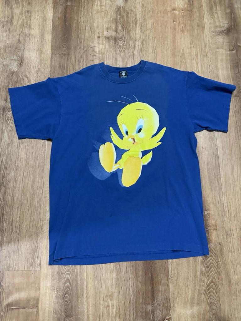 Vintage 90s Tweety Bird Big Print Single Stitch TT-Shirt Mens XL Blue Warner Bros