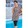 2025 Summer Floral Swimwear Set Print - Short Sleeve Tunic and Cropped Leggings Set - Muslim Swimwear - UV Protection Beachwear - Summer Burkini