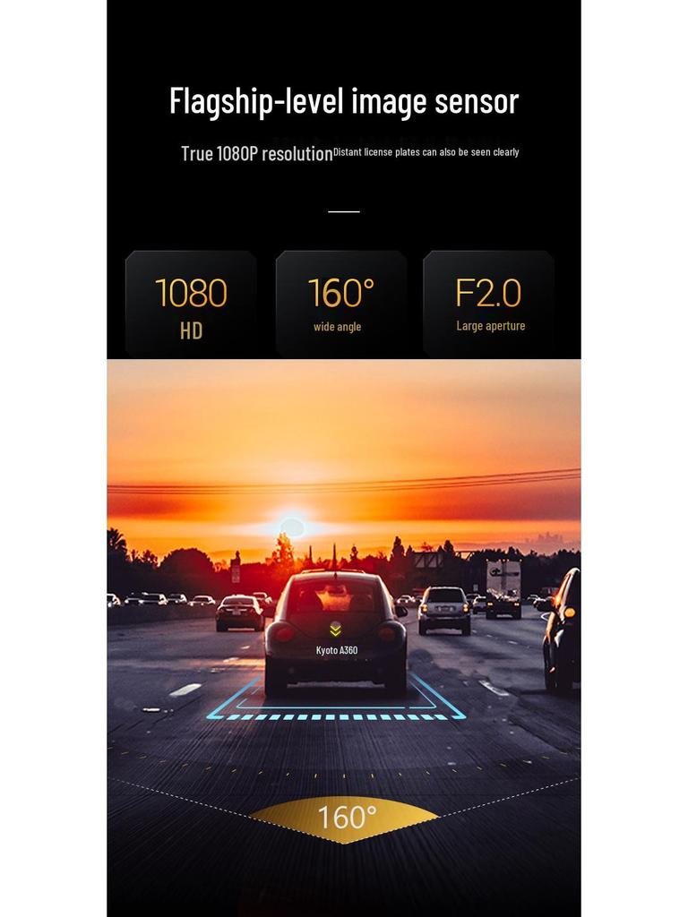 New HD WiFi Dash Cam with Mobile Phone Connectivity, USB-Free Installation, One-Piece Design