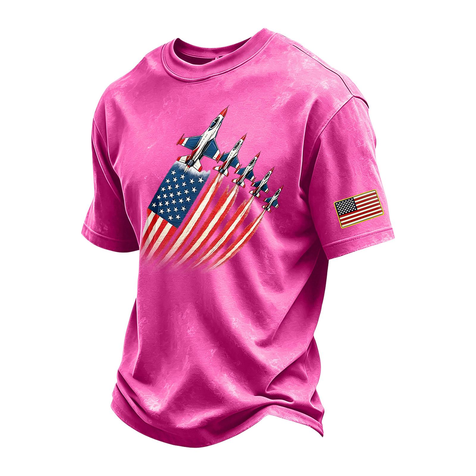 

Men Vintage Washed Independence Day Graphic Crew Neck Short Sleeve T Shirt Casual Fit Lightweight Fabric Soft Texture XL