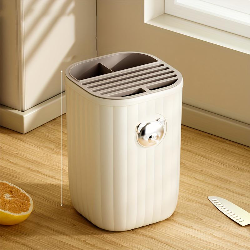 Держатель кухонных ножей и подставка для хранения, кухонный ящик для хранения палочек для еды, нижняя кухонная полка с дренажным отверстием и встроенный ящик для хранения палочек для еды белый