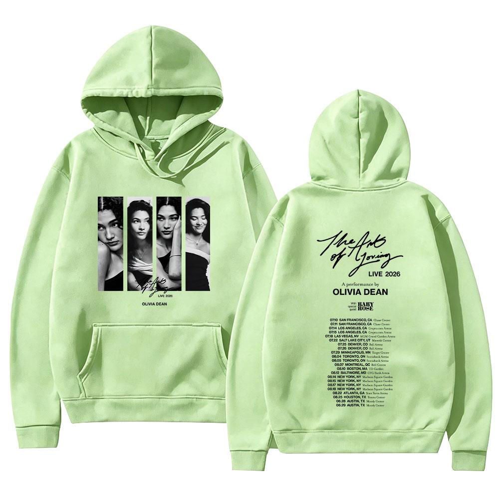 Olivia Dean The Art of Loving LIVE 2026 New Tour Dates Hoodies Y2K Aesthetic Print Pullovers Women Men Fashion Casual Sweatshirt