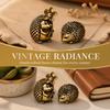 Detailed Texture Copper Hedgehog Statue Antique Hedgehog Figurine  Gift for Collection