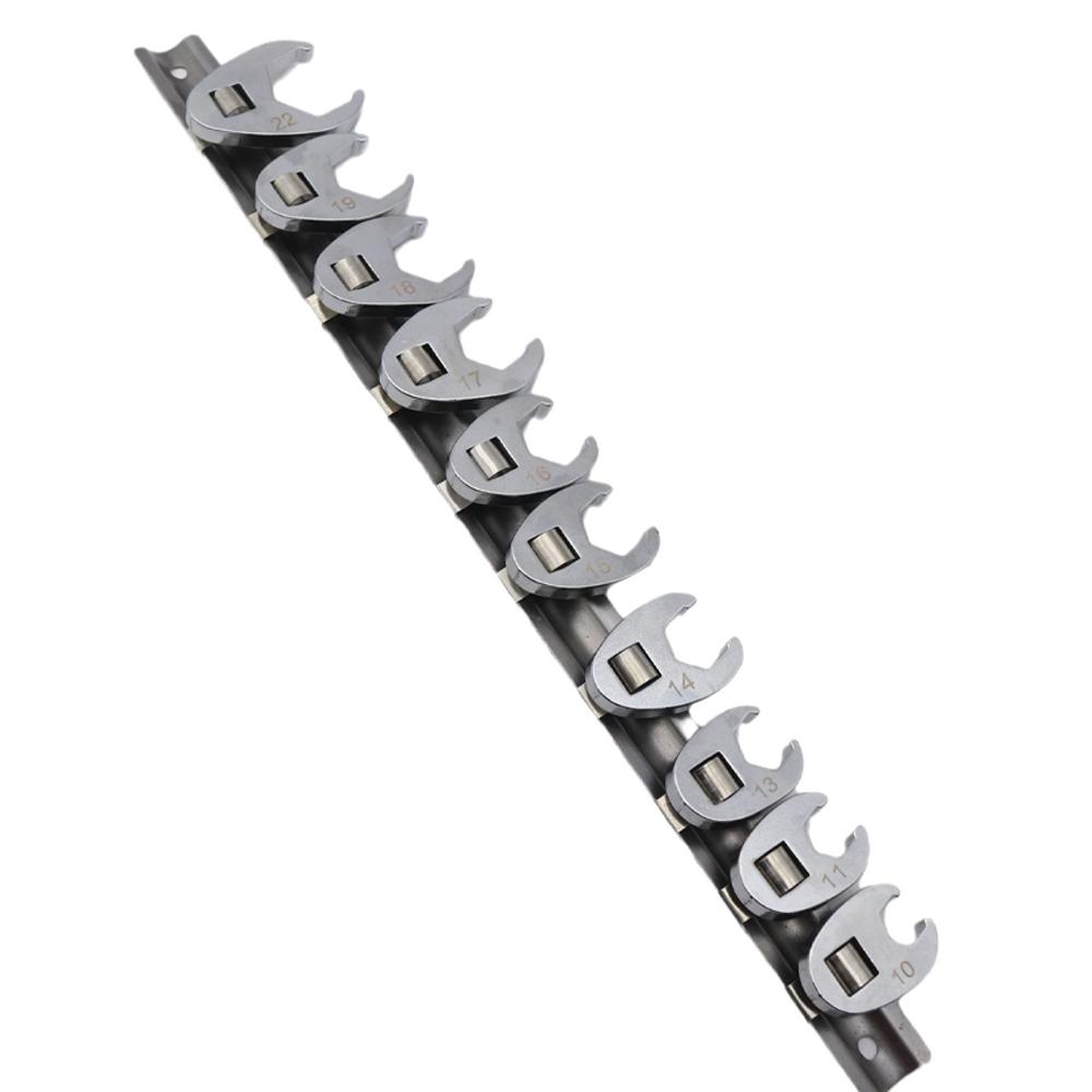 10 шт. 3/8-дюймовый приводной гаечный ключ Crowfoot от 10 до 22 мм метрический гаечный ключ с открытым зевом для динамометрического ключа, набор ключей