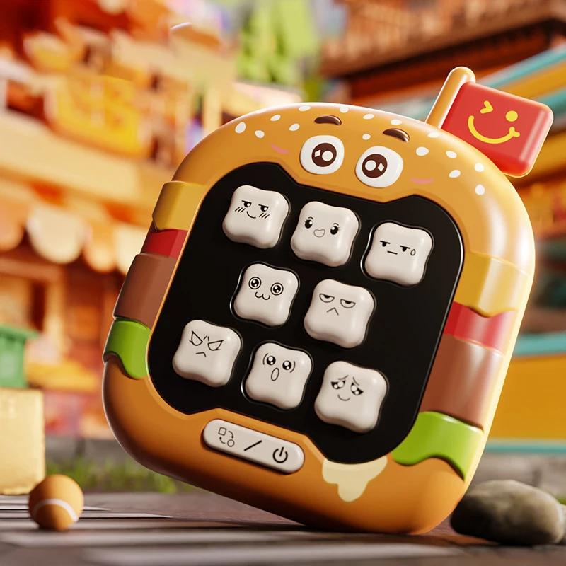 Fast Push Game Fidget Toys Quick Press Games Sensory Console Game Toys for Kids Adults,Cute Fast Food Series Speed Push Game