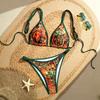 1011 New European and American Sexy Fashion Leopard Print Print Women's Split Swimsuit
