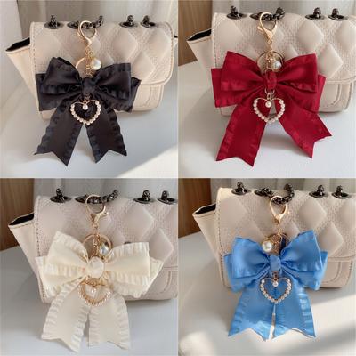 Fashion Bowknot Key Jewelry Handbag Accessories Suitable for Women with Pearls Adds Elegances To Purses and Bags