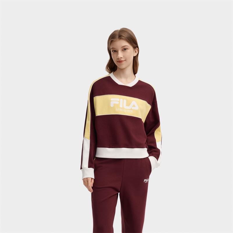 New FILA Sweatshirt Women's Brewed Red F11W439204FWI