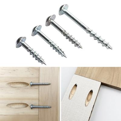 100pcs Woodworking Antirust Oblique Hole Self-tapping Screws High Strength Galvanized Nails for Pocket Hole Jig ST4-25 ST4-38