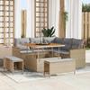 Garden Sofa Set with Cushions 8 pcs Beige Poly Rattan