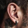 Rockyu Dragon Hoop Earrings for Men, Stainless Steel, Silver