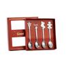 Christmas Gold Cartoon Coffee & Dessert Spoon Fork Set – Stainless Steel Pendant Gift Box
