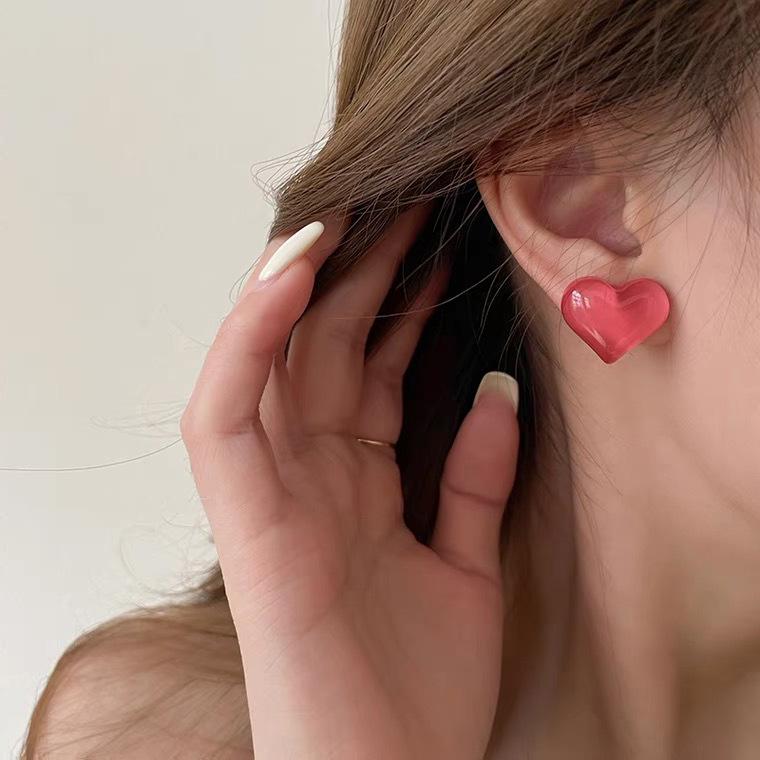 925 Silver Pink Heart Flower Butterfly Tassel Earrings - Sweet, Elegant, and Whimsical Design