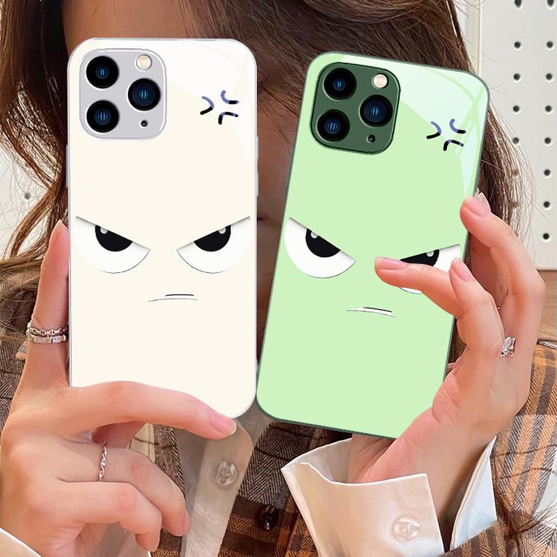 Wütender Ausdruck Für IPhone 16 Pro Max 15 Pro 14 13 12 Mini 11 XS Max XR 7 8 Plus SE 2022 Gehärtetes Glas Handyhülle