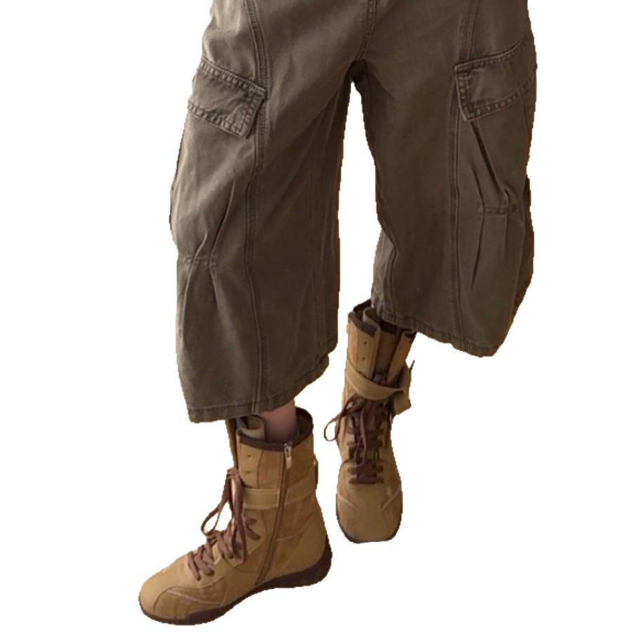 Soft Leather Edition~ Retro Dexun Martin Boots Casual Sports Short Boots Versatile Boxing Boots Round Head Medium Boots Western Boots Women