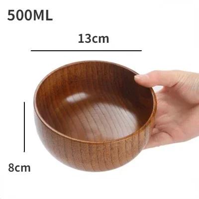 Wooden Bowls Jujube Wood Children Baby Adults Small Soup Bowls Solid Wood Salad Bowls Retro Household Tableware