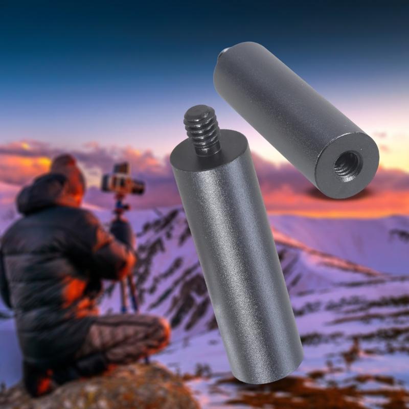 50mm Long Extension Tube 1/4-20 Double Thread Connector for Photography Gear Tripods Camping Light Mounting