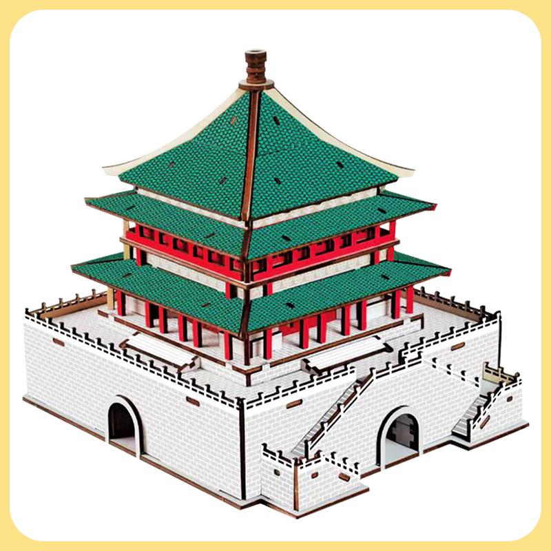 

Xi an Bell Tower Wooden 3D Jigsaw Puzzle - Handmade Model Souvenir