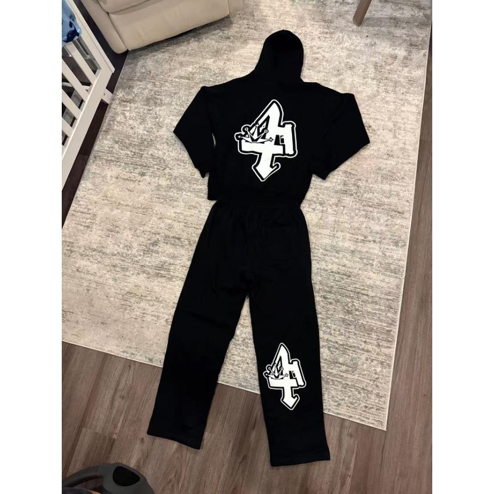 Harajuku Street Men's Set New American Letter Printed Sportswear Fashion New Loose Casual Couple Set