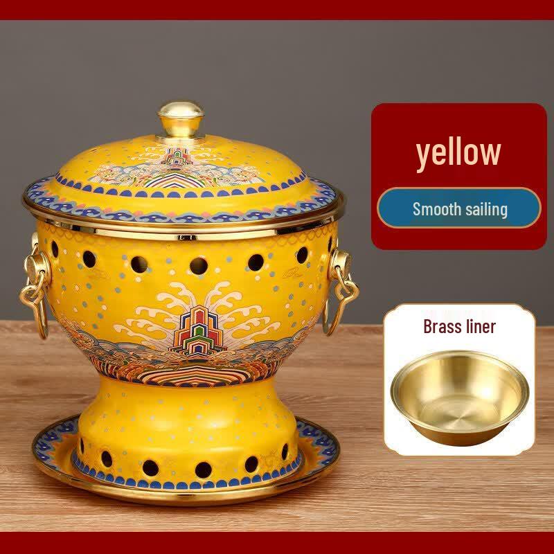 Qiwei Small Pure Copper Enamel Alcohol Hot Pot