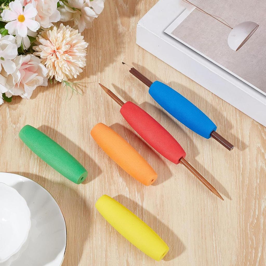 Soft Foam Grip Tubing 10 Pcs Anti Slip Ergonomic Handle Sleeves for Utensils Crochet Pens Brushes Elderly Hand Aid DIY Craft
