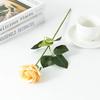 Artificial Flower with Green Leaves Realistic Looking Multiple Layers Petals Real Touch Rose Branch Stem Simulation Flower Decoration Home Decor