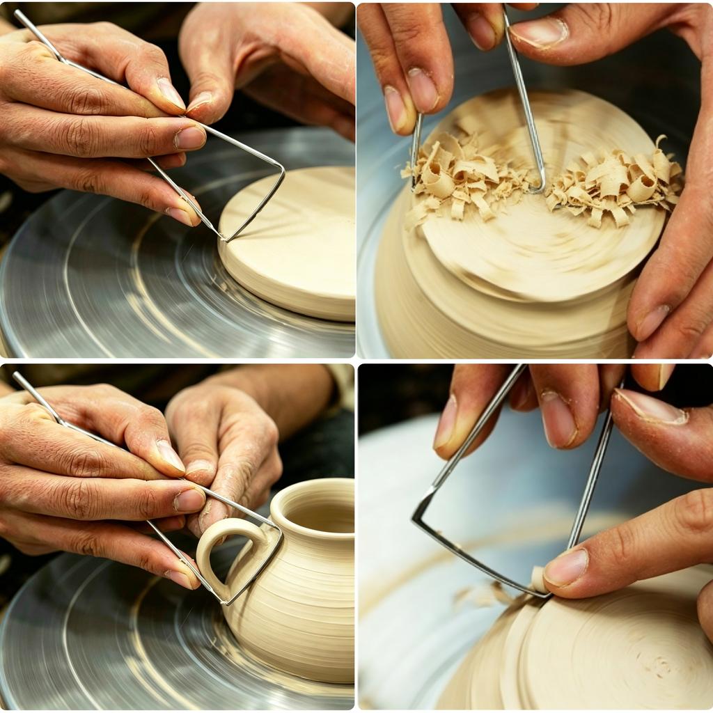 Pottery Fork Trimming Knife Metal Scraping Tool Ceramic Clay Sculpting Trimming Polishing Tool for DIY Handmade Pottery