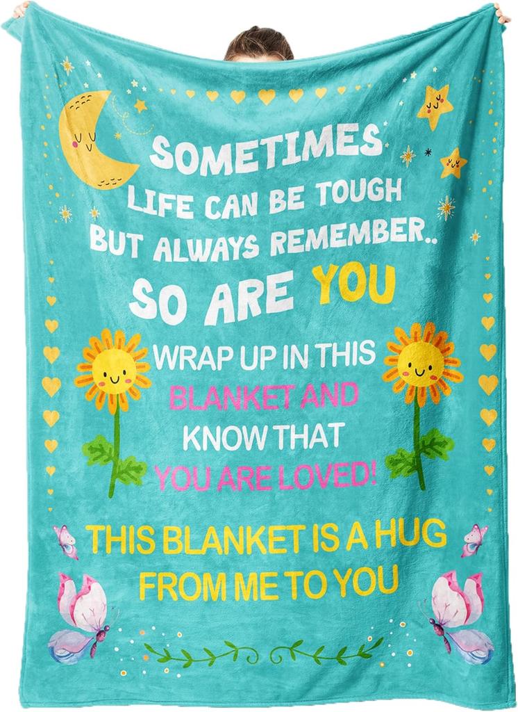KAAYEE Healing Throw Blanket Inspirational Gifts for Women Get Well Soon Presents X Purple
