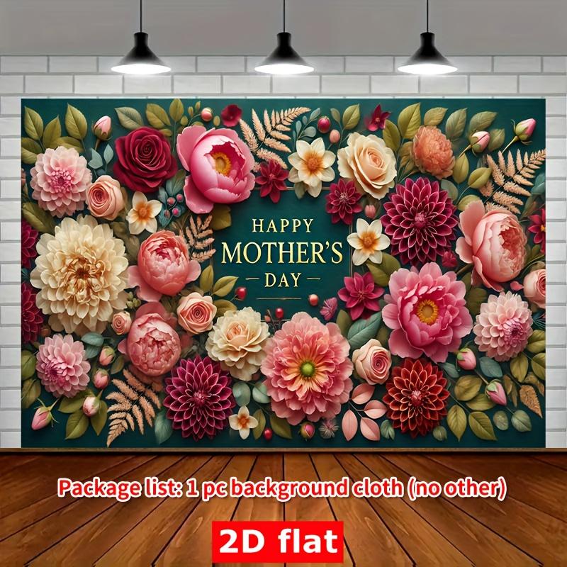 Pink floral balloons romantic mother's day customizable banner background birthday party decoration holiday celebrationbackgroud