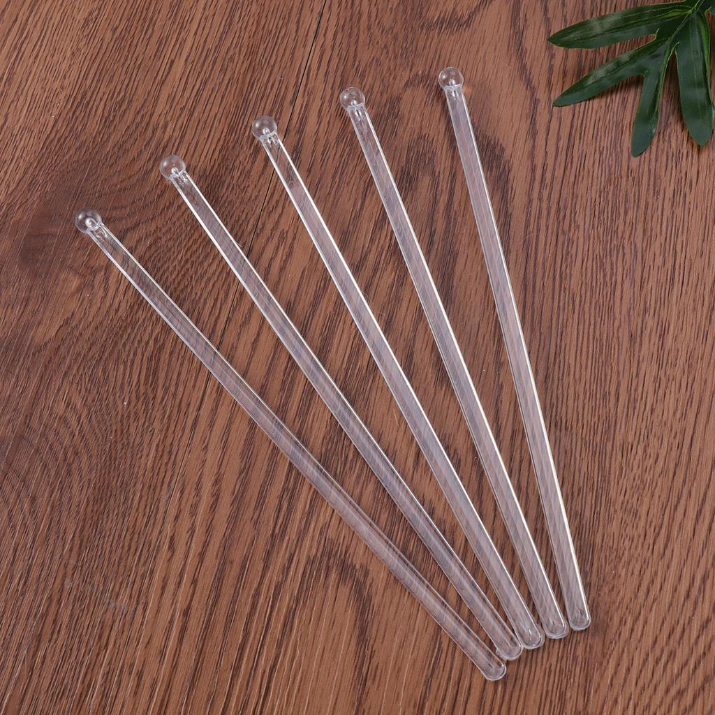 100 Stück Transparent Cocktail Drink Bar Muddler Runder Kopf Kunststoff Rührstäbe Löffel Rührstab Swizzle Stick
