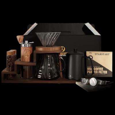 STAR-START 12-Piece Pour-Over Coffee Set with Wooden Rack