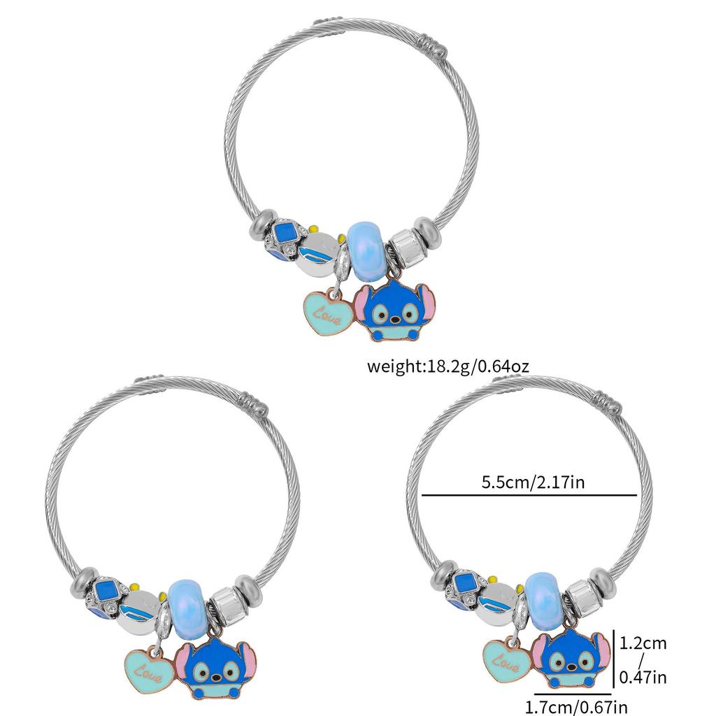 Stitch Cartoon Anhänger Perlenarmband Mit Zinklegierung Charme Zum Verschenken
