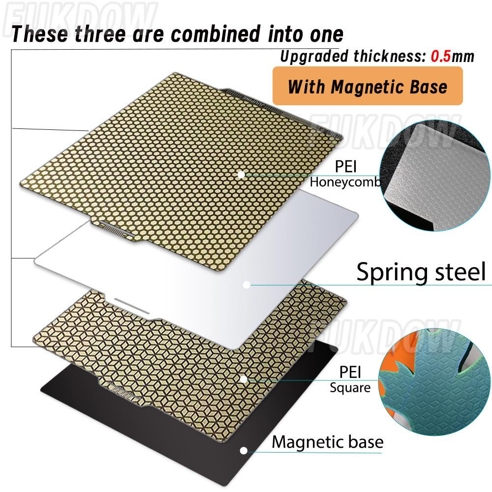 MK3S PEI Sheet 300x300 180/220/235/310/350 Upgrade Removal Textured PEI Magnetic Build Plate Ender 3 V3 Se Bed Spring Steel