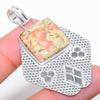 Unakite Gemstone Handmade 925 Sterling Silver Jewelry Pendant 2.29"