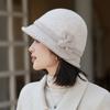 Woolen Bucket Hat Autumn and Winter Outdoor Leisure Windproof Warm Basin Hat Retro British Style Hat Women