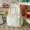 Schoolbag Fresh Light Blue Plaid Bow Girl Heart Backpack Primary School Students Literature Class Shopping Travel Versatile Schoolbag