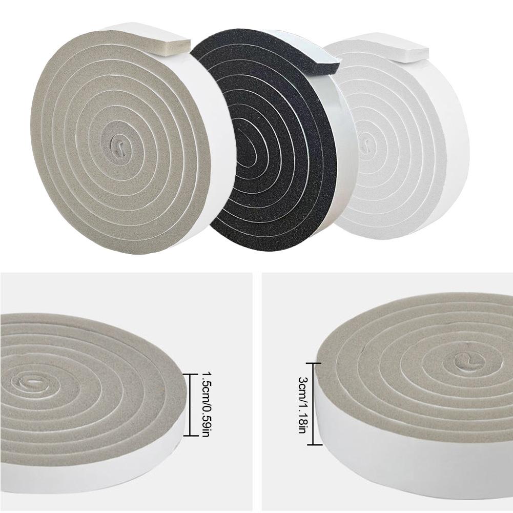 2M Wearable Sliding Window Weather Strip Soundproofing Foam Door Bottom Seal Tape Dustproof Self Adhesive Window Gap Hardware